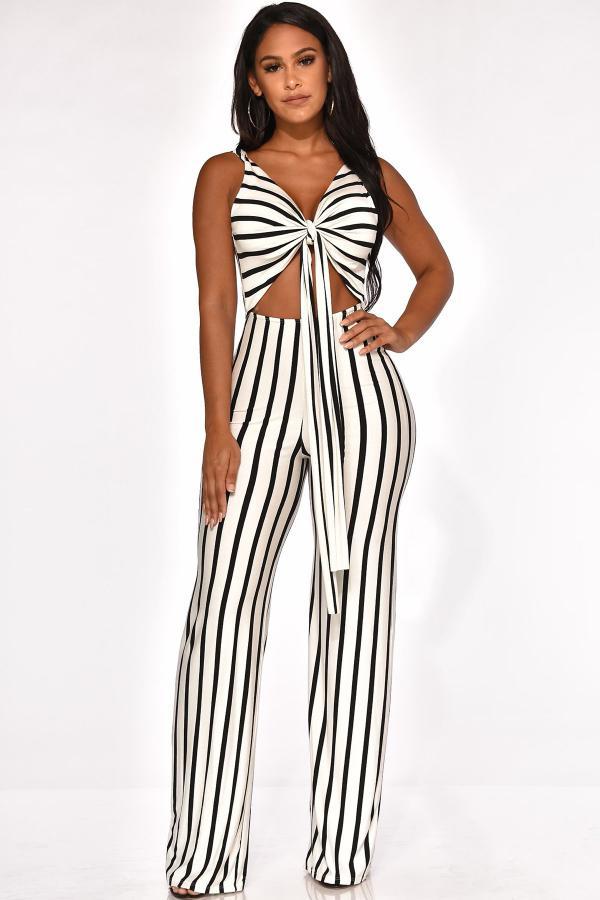 Black Fashion Sexy bandage Asymmetrical Hollow Striped Sleeveless Slip Jumpsuits