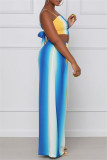 Colour Sexy Casual Print Vests Pants Spaghetti Strap Sleeveless Two Pieces