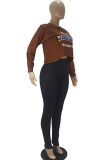 Black Fashion Casual Adult Print Pullovers O Neck Tops