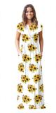 As Show-10 Brief Cute O-Neck Short Sleeve Loose Long Print Dresses
