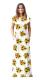 As Show-4 Brief Cute O-Neck Short Sleeve Loose Long Print Dresses