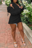 White Casual Solid Hollowed Out Turndown Collar Tops