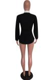 Royal blue Turndown Collar Long Sleeve Solid bow-knot Patchwork Slim fit Blouses & Shirts