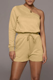 Pink Casual Solid Patchwork Asymmetrical Oblique Collar Long Sleeve Two Pieces