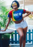 As Show Fashion Casual Regular O-Neck Short Print Short Tees & T-shirts