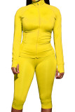 Red Fashion Active adult Ma'am Solid Two Piece Suits pencil Long Sleeve Two Pieces