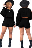 Green Wool Europe and America Solid Two Piece Suits pencil Long Sleeve Two-Piece Short Set