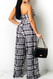 Green Sexy Print Patchwork With Bow Strapless Sleeveless Two Pieces