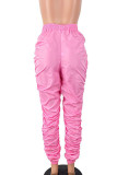 Pink Fashion Casual adult Ma'am Solid Plus Size