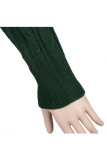 Green Wool Europe and America Solid Two Piece Suits pencil Long Sleeve Two-Piece Short Set