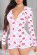 White Casual Living Lips Printed Basic V Neck Skinny Romper