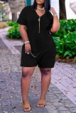 Burgundy Fashion Casual Solid Pocket V Neck Loose Romper