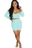 White Fashion adult Ma'am Street Patchwork Solid Two Piece Suits pencil Long Sleeve Two Pieces