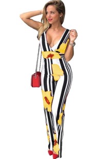 Yellow Print Casual Fashion Jumpsuits & Rompers