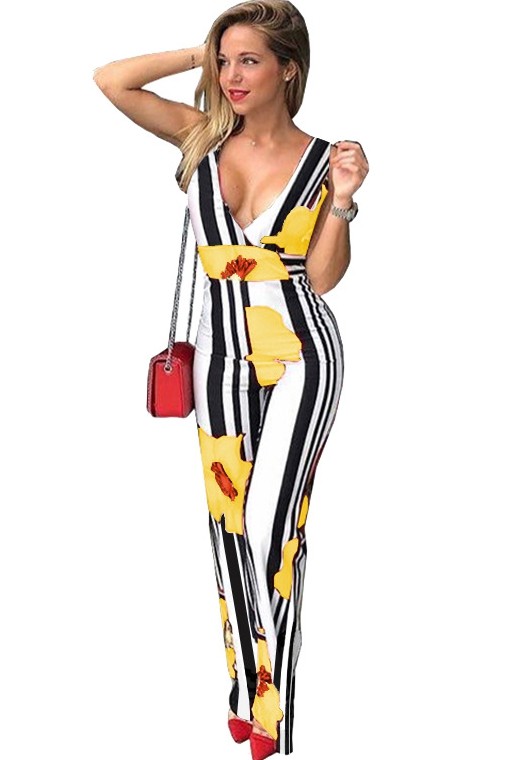 Yellow Print Casual Fashion Jumpsuits & Rompers
