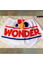 White Elastic Fly Low Print Straight shorts Bottoms