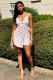 White Casual Fashion bandage Button Striped Sleeveless Slip Rompers