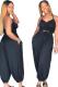 Black Fashion Sexy Solid bandage Backless Slip Jumpsuits