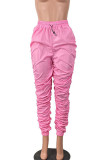 Pink Fashion Casual adult Ma'am Solid Plus Size