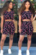 Black Fashion Sexy Patchwork Print pencil Two Pieces