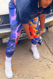 Colour Casual Print Capris Bottoms