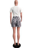 Yellow Fashion Casual Sexy Print Patchwork bow-knot Straight Short Sleeve