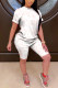 Pink Fashion Casual adult Patchwork Tie Dye Two Piece Suits pencil Short Sleeve Two Pieces