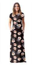 As Show-13 Brief Cute O-Neck Short Sleeve Loose Long Print Dresses