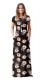 As Show-13 Brief Cute O-Neck Short Sleeve Loose Long Print Dresses