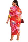 White Fashion Sexy adult Turndown Collar Print Zippered
