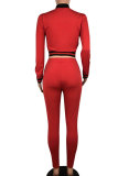 Green Drawstring Long Sleeve Mid Patchwork pencil Pants