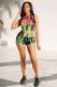 Green Sexy Fashion crop top Two Piece Suits Slim fit Tie Dye Regular Sleeveless Two-Piece Short