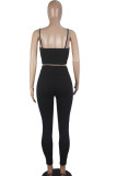 Red Casual Solid pencil Sleeveless Two Pieces