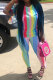 Multi-color Fashion Casual adult Striped Patchwork Print contrast color Two Piece Suits pencil Short Sleeve Two Pieces