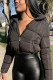 Black Casual Solid Turndown Collar Outerwear