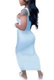 Black Fashion Sexy adult Ma'am Red Black Pink Royal blue Tank Sleeveless Slip Step Skirt Ankle-Length Solid Dresses