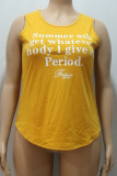 Orange Fashion Sexy adult Ma'am O Neck Letter Print Plus Size