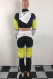 Red and black Fashion Active adult Ma'am Patchwork contrast color Two Piece Suits pencil Long Sleeve Two Pieces