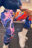Colour Casual Print Capris Bottoms