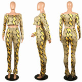 As Show Mid Patchwork pencil Pants Two-piece suit