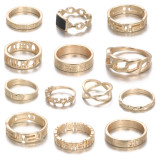 Gold Fashion Street Solid Rings