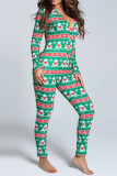 Decorative Pattern Casual Print V Neck Skinny Jumpsuits