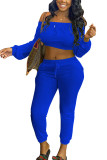 Orange Fashion Sexy adult Ma'am Solid Two Piece Suits pencil Long Sleeve Two Pieces