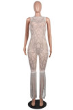 White Sexy perspective Hollow Sleeveless Jumpsuits
