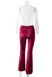 Black Elastic Fly Sleeveless High Solid Patchwork Loose Pants Pants