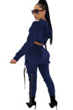 Red Casual Solid Patchwork Two Piece Suits pencil Long Sleeve