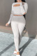 Grey Sexy Solid Hollowed Out Patchwork O Neck Long Sleeve Two Pieces