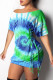 Green Fashion Sexy Patchwork Print bandage One word collar Hip skirt Dresses