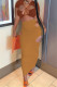 Coffee Fashion Sexy Solid Hollowed Out V Neck Short Sleeve Two Pieces