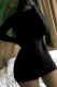 Black Sexy Solid Patchwork Half A Turtleneck A Line Dresses